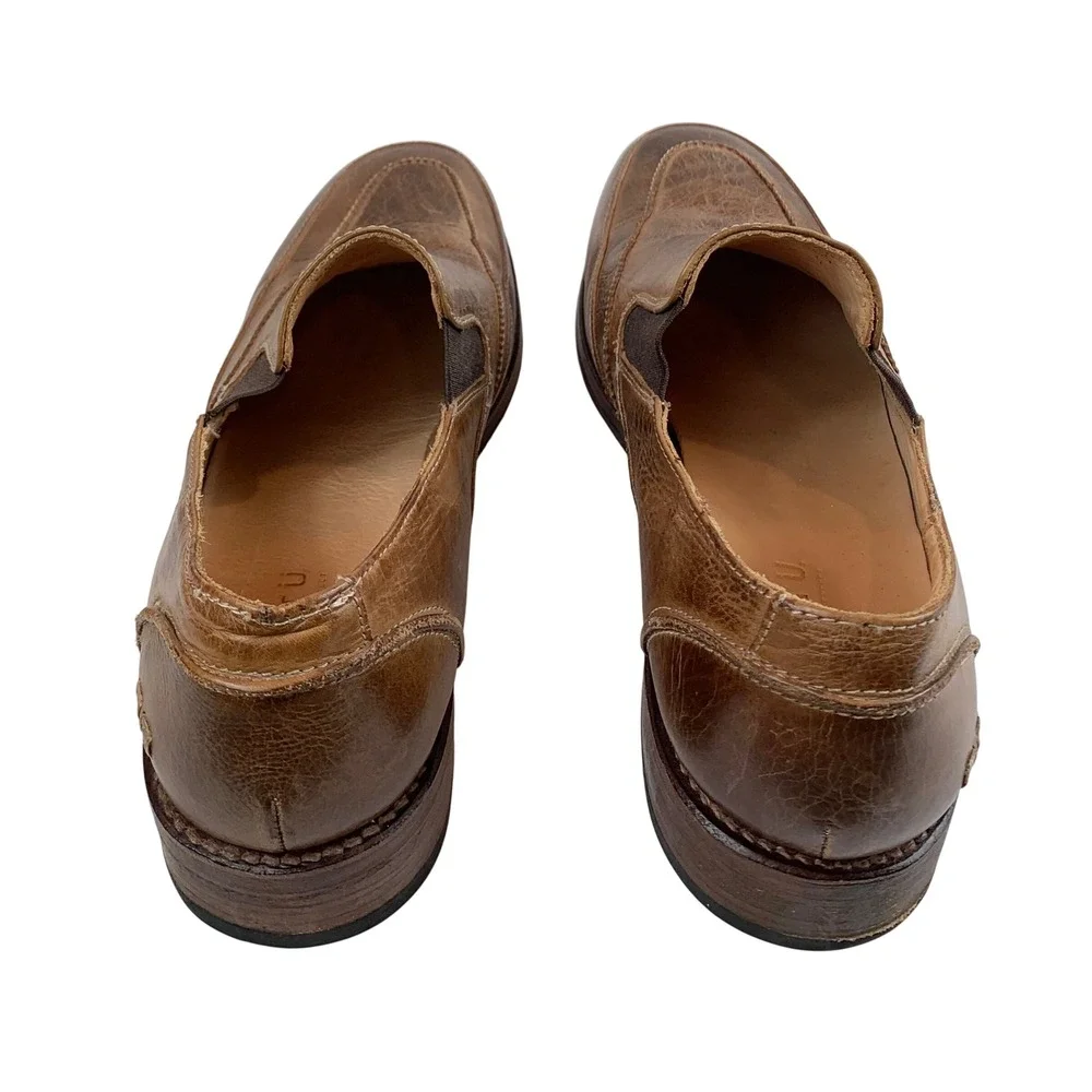 Bed Stu Cobbler Mens Brown Distressed Leather Slip On Loafers Size‎ 11 USA